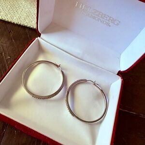 Helzberg Diamonds 1/2 CTTW Silver Hoop Earrings